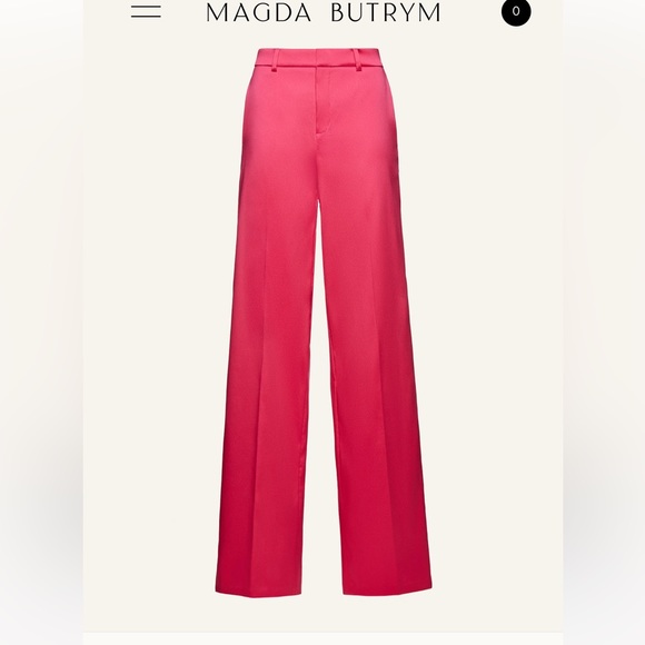 NEW Magda Butrym Wide leg tailored pants in fuchsia - Picture 2 of 4